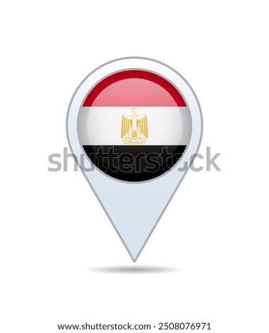 Egypt - flag pin for map. Vector illustration.