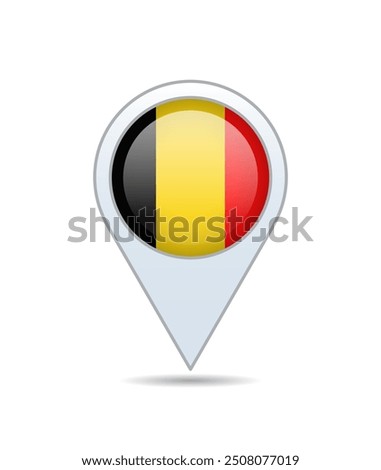 Belgium - flag pin for map. Vector illustration.