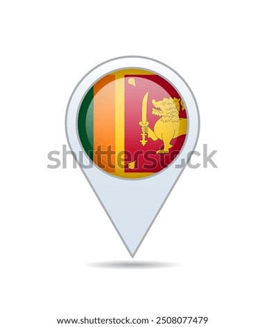 Sri Lanka - flag pin for map. Vector illustration.