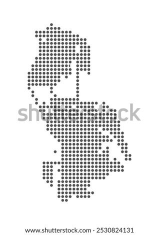 Macau - Dotted Map. Map formed by Dots. Vector Illustration