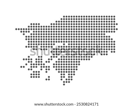 Guinea-Bissau - Dotted Map. Map formed by Dots. Vector Illustration