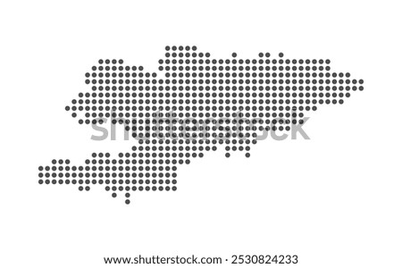 Kyrgyzstan - Dotted Map. Map formed by Dots. Vector Illustration