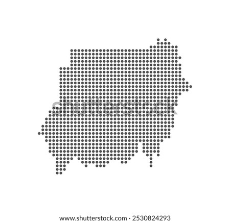 Sudan - Dotted Map. Map formed by Dots. Vector Illustration