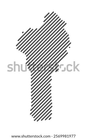 Benin - Map of the country formed by lines. Vector Illustration.