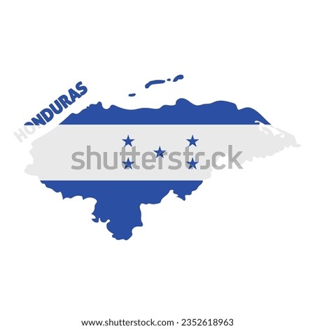 Isolated colored map of Honduras with its flag Vector