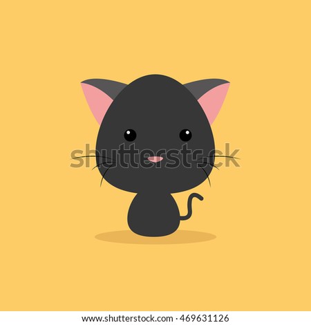 Cute Cartoon Cat Stock Vector 469631126 : Shutterstock