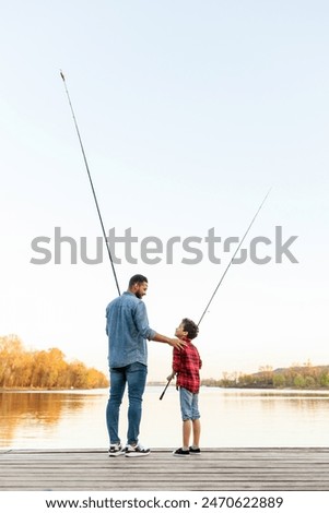 Similar – Image, Stock Photo Fisherman fishing at the sea.