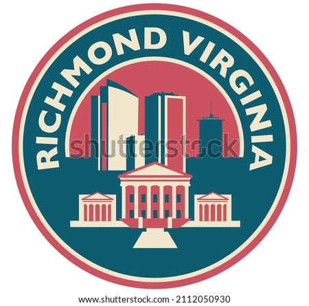 Richmond Virginia round skyline vector illustration