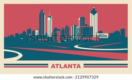 Atlanta Georgia skyline vector illustration