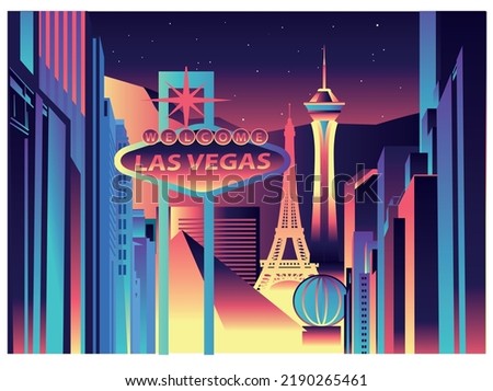 Las Vegas Nevada Skyline vector illustration