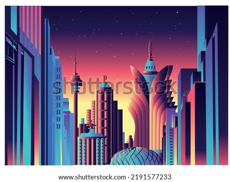 Macau City skyline vector illustration