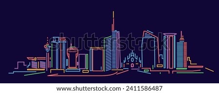 Milan Italy skyline vector illustrstion