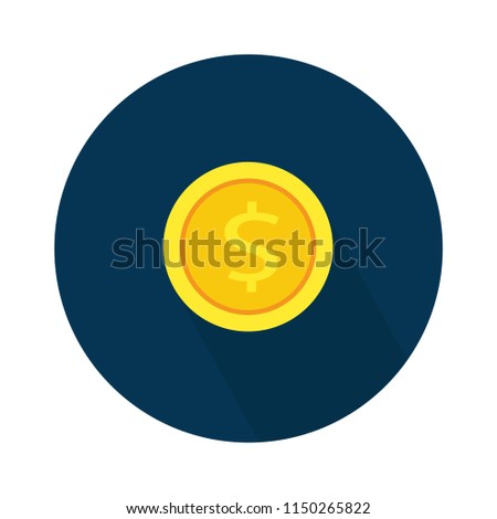Vector money Icon. Payment system. Coins and Dollar cent Sign isolated on white background. Flat design style. Business concept