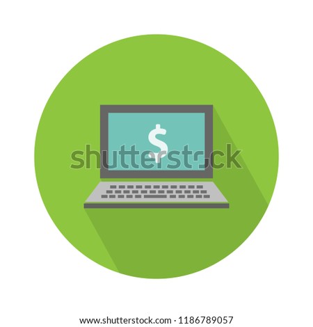 laptop dollar sign and symbol, online shopping concept - laptop illustration