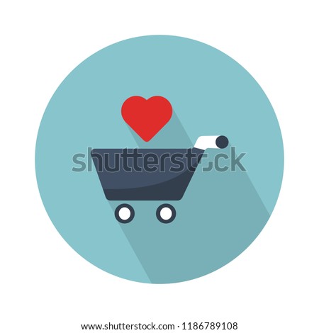 shopping cart love icon. love shopping concept - internet shopping, shop online