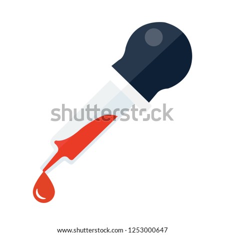 vector dropper icon, eyedropper illustration - medical instrument, science symbol