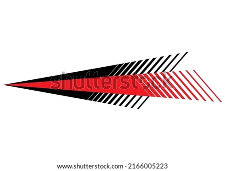 Abstract striped arrow on sportswear
auto, moto, boat. Red-black on a white background. Vehicle sticker. Sports striped pattern. Modern striped background.