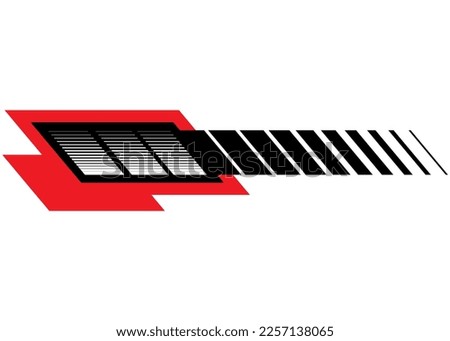 Abstract vector stripe. Pattern for a sports car, moto, boat, body, awning, toy, sportswear. Vehicle sticker. SUV Signboard. Pointer. Striped design element. Striped vector background.