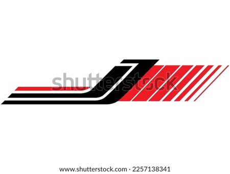 Abstract vector stripe. Pattern for a sports car, moto, boat, body, awning, toy, sportswear. Vehicle sticker. SUV Signboard. Pointer. Striped design element. Modern vector background.