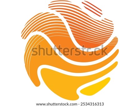 Striped Fireball. Vector pattern of liquid shapes on a white background. Striped design element. Abstract background