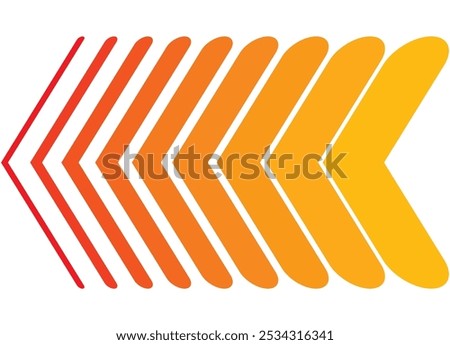 Striped vector arrow. Fire pointer, navigation vector design element. Modern vector stripe.