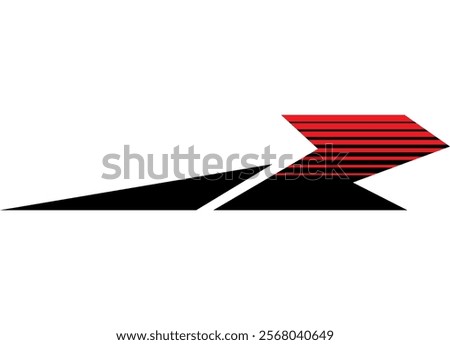 Sports vector pattern. Abstract sharp arrow pointer. Modern striped design element for car, motorcycle, boat, sportswear, toy. Vector background. Navigation. Racing strip