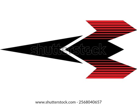 Sports vector pattern. Abstract sharp arrow pointer. Modern striped design element for car, motorcycle, boat, sportswear, toy. Vector background. Navigation.