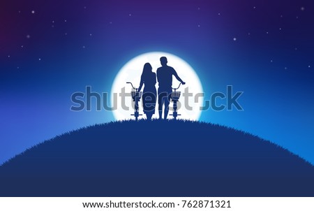 Similar – Image, Stock Photo shadow of cyclist taking photo