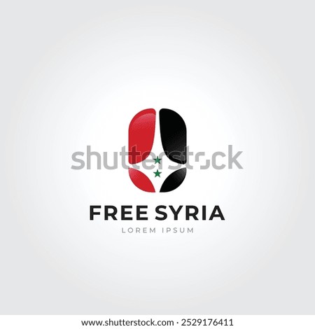 Syrian Sowrd logo with Syrian flag colors, Free Syria Logo - Vector