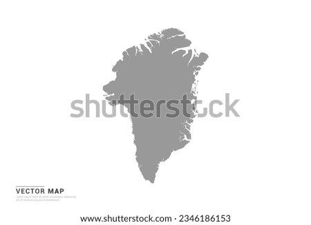 Grey silhouette of Greenland map on white background vector.