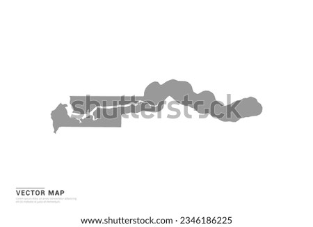 Grey silhouette of Gambia map on white background vector.