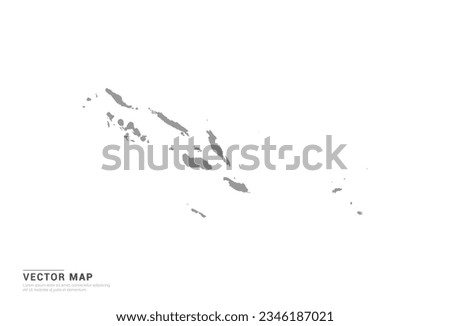 Grey silhouette of Solomon Island map on white background vector.