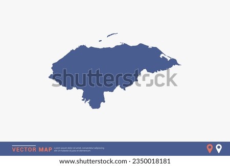 Honduras Map - blue abstract style isolated on white background for infographic, design vector.