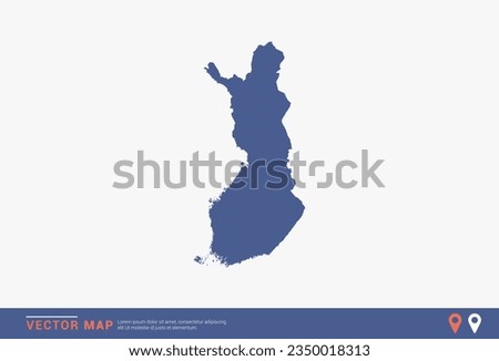 Finland Map - blue abstract style isolated on white background for infographic, design vector.