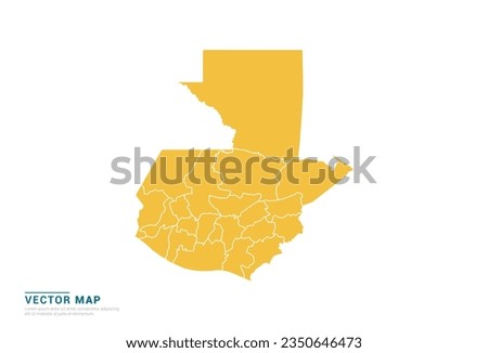High Detail Yellow silhouette of Guatemala map on white background vector.