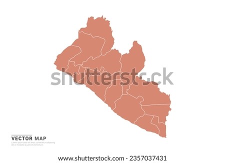 Liberia Map - abstract style orange isolated on white background for design vector.
