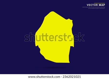 Swaziland map - High Detailed. Yellow color on dark background. Abstract design vector.