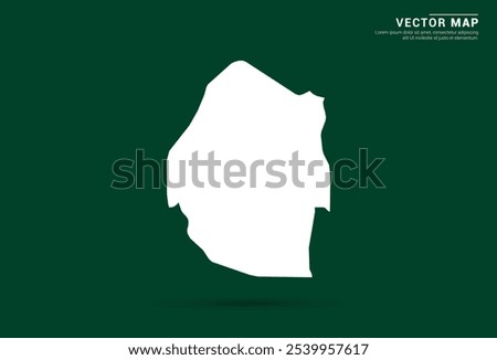 Minimalistic white map of Swaziland on a deep green background, vector design.