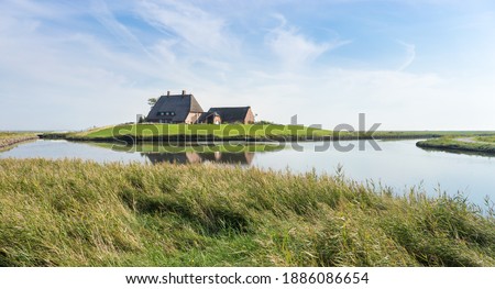 Similar – Image, Stock Photo Houses on Hallig Hooge in the North Sea