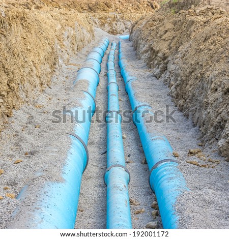 Construction site of a water pipe