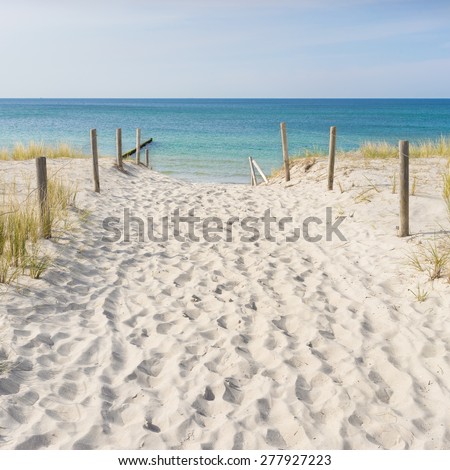 Similar – Image, Stock Photo Walk on a Baltic Sea hiking trail in the dunes