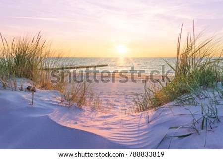 Similar – Image, Stock Photo Sunset at the Baltic Sea