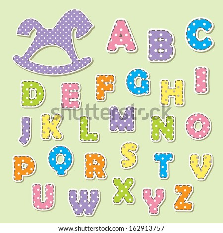 Abc Letters For Kids. Can Be Used For Baby Shower, Greeting Cards ...