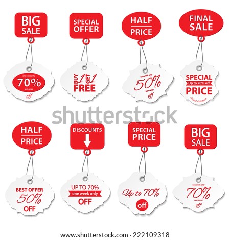 Sale Label Tags Set. Stock Vector 222109318 : Shutterstock