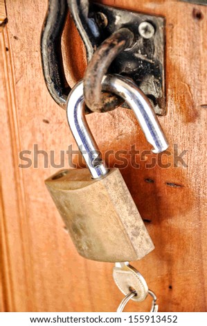 Closeup image of key-lock-door