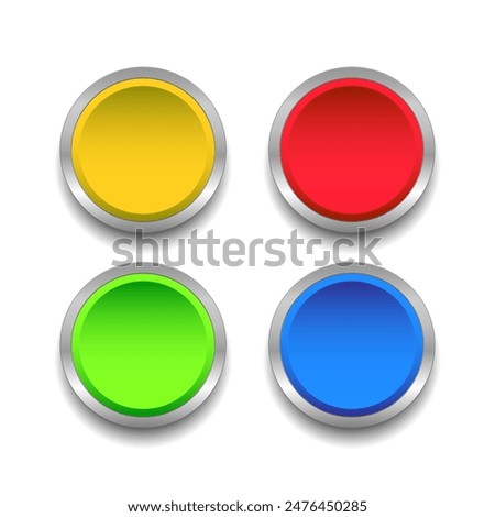 Colorful round web buttons in different colors on a white background. Applies to websites and icons. Vector illustration