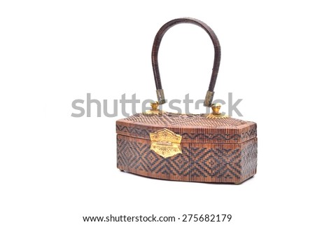 Handicraft handmade knitting bag.