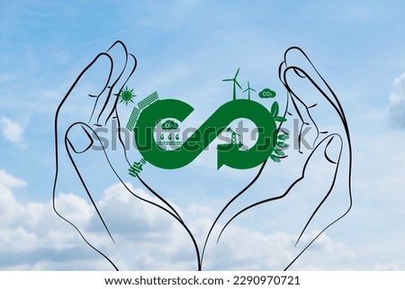 Similar – Image, Stock Photo Hand holding green arrow towards corona vaccination.