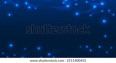 Abstract wavy curved lines, texture on gradient blue technology background with small dots. Digital data visualization. Tech, business, science concept. Use for banner, presentation, template.