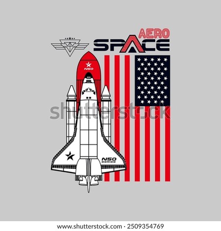 vector of plane, expedition journey, space mission, international space center, space shuttle, aero space, design graphic illustration 